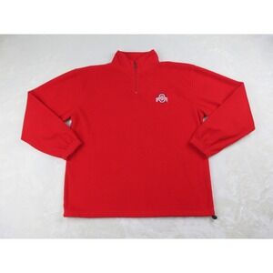 Ohio‎ State Buckeyes Sweater Mens Large Red 1/4 Zip Football NCAA